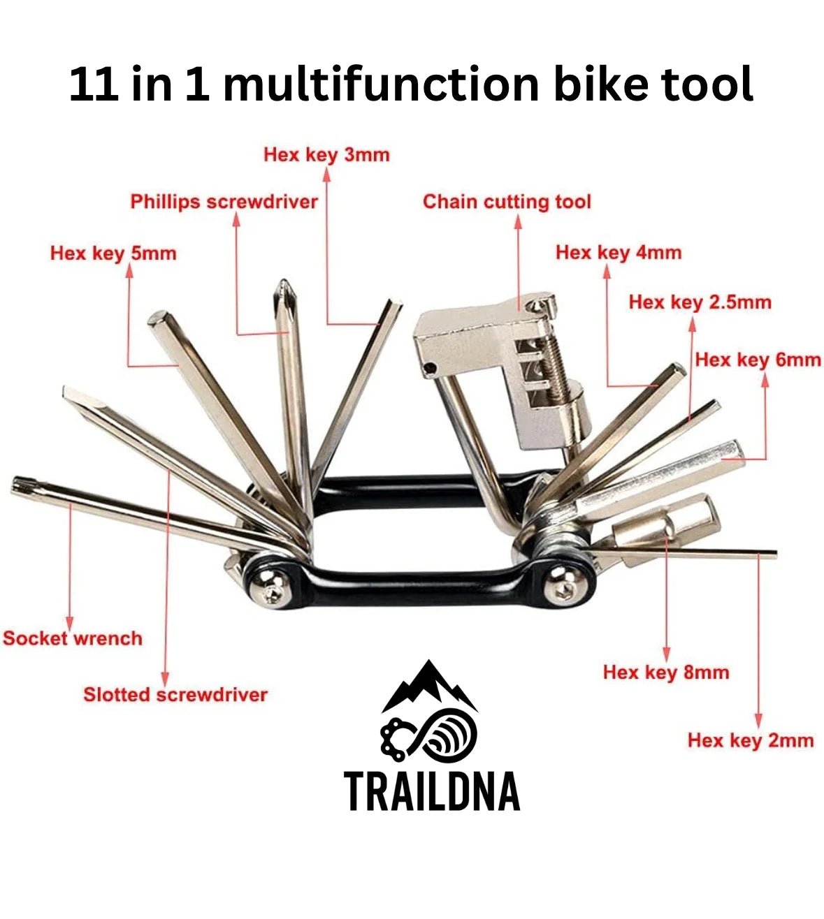 TrailDNA 11 - in - 1 Multifunction Bike Tool - TrailDNA - Mtb