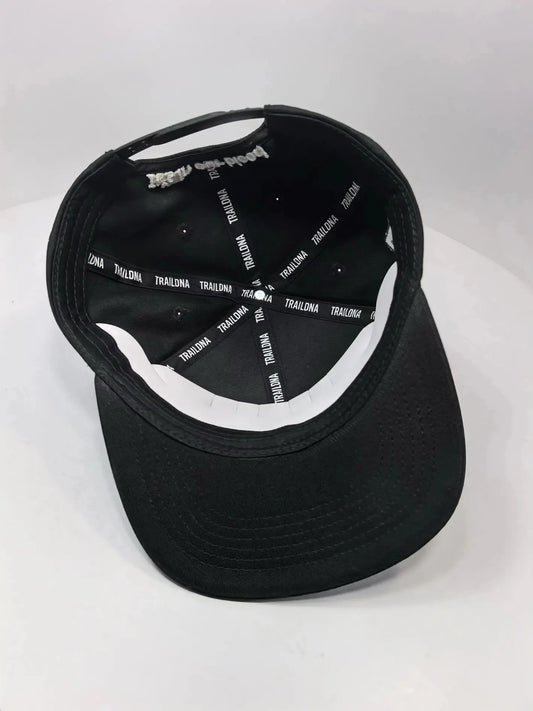 TrailDNA Black Baseball Cap – White Logo