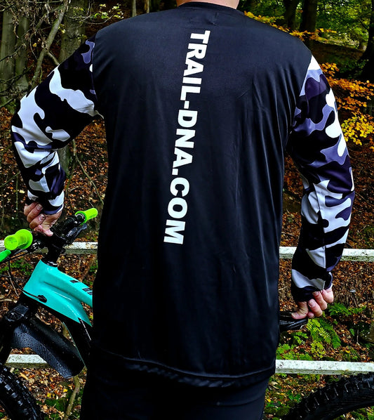 TrailDNA White Camo MTB Jersey — Limited Edition