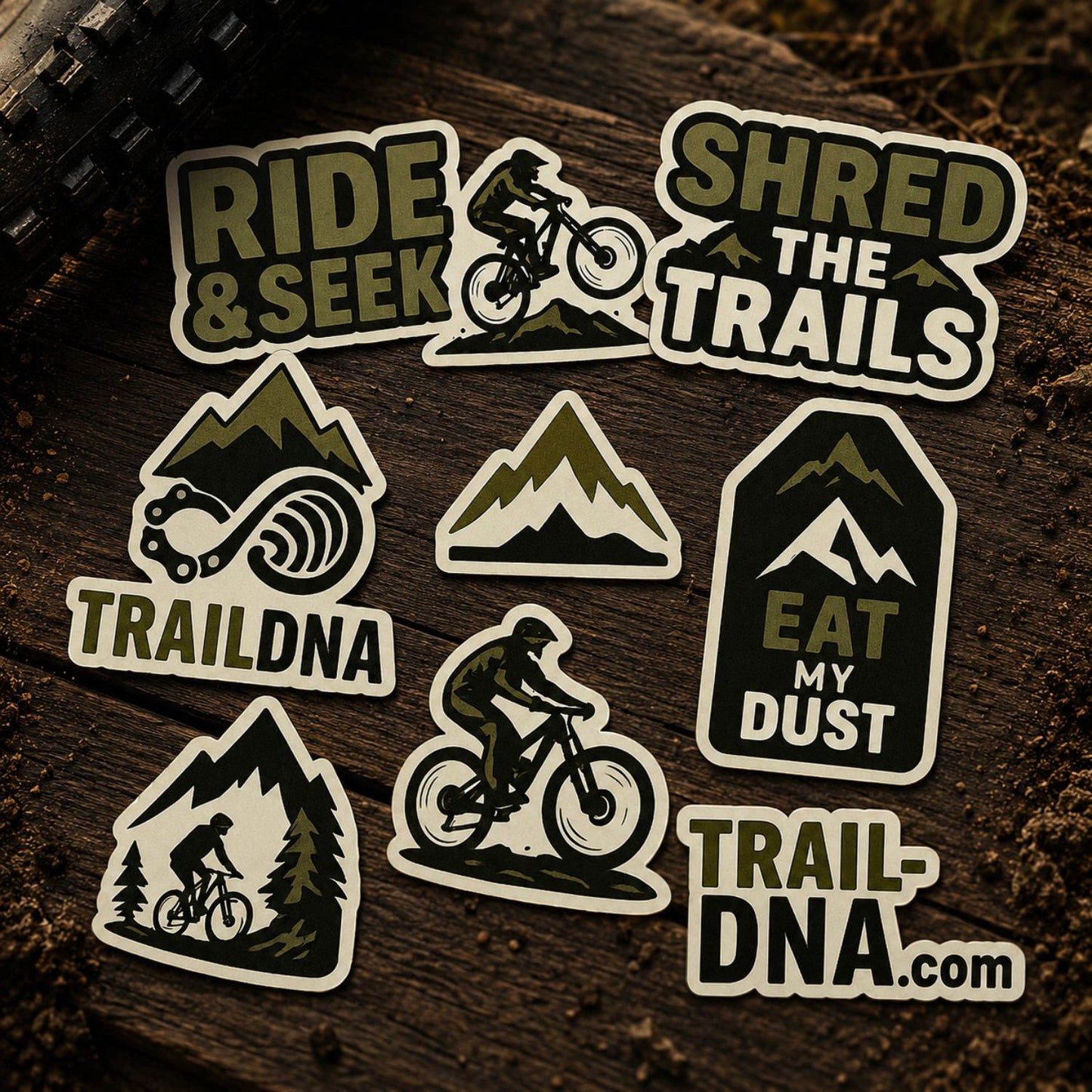 TrailDNA 9-Piece MTB Sticker Pack