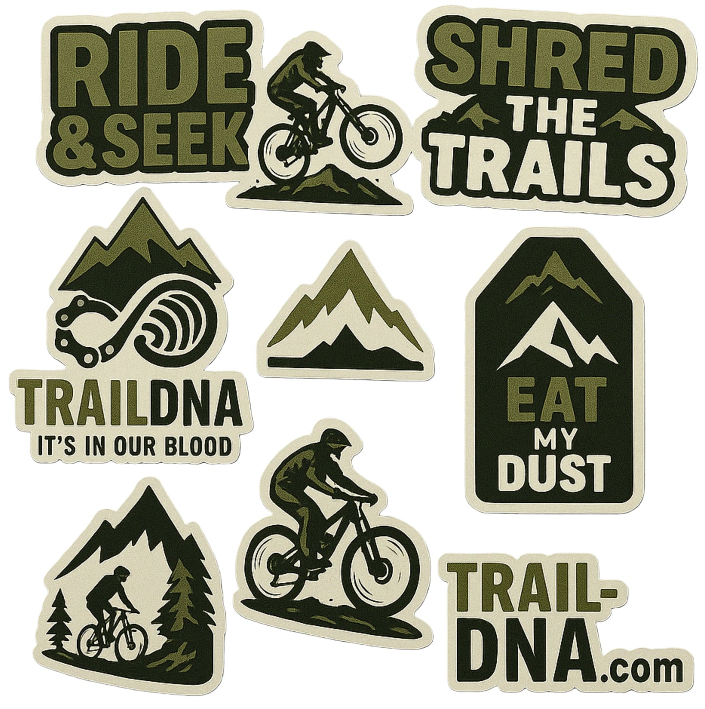 TrailDNA 9 - Piece MTB Sticker Pack - TrailDNA - Mtb
